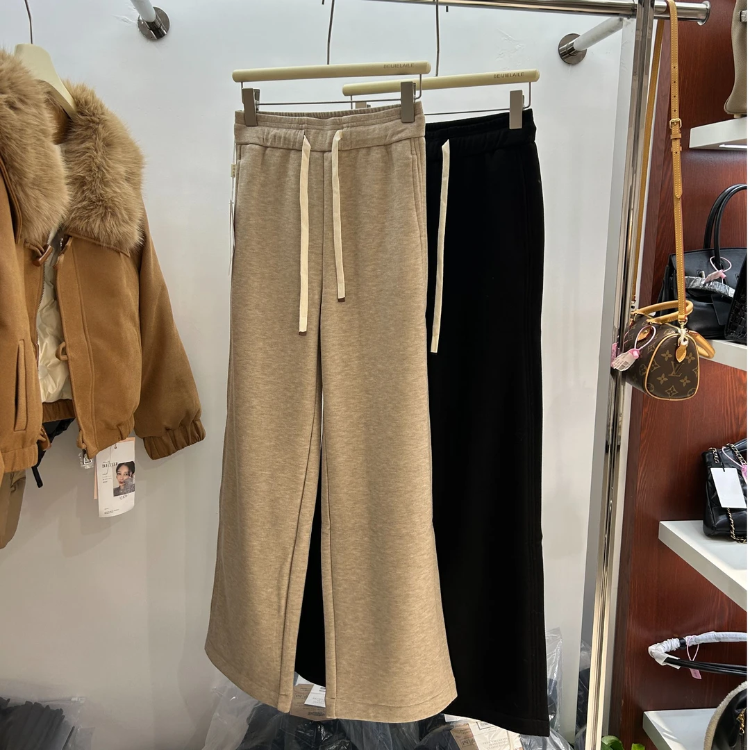 贝姐同款【福利款加绒阔腿裤】休闲百搭显瘦加绒阔腿裤1365-1