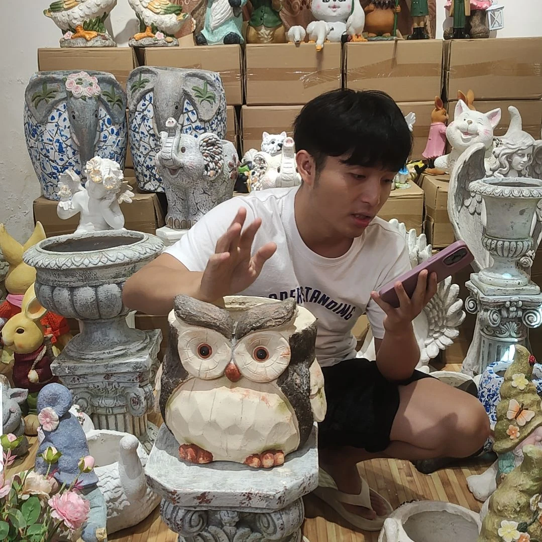 合成树脂猫头鹰花盆