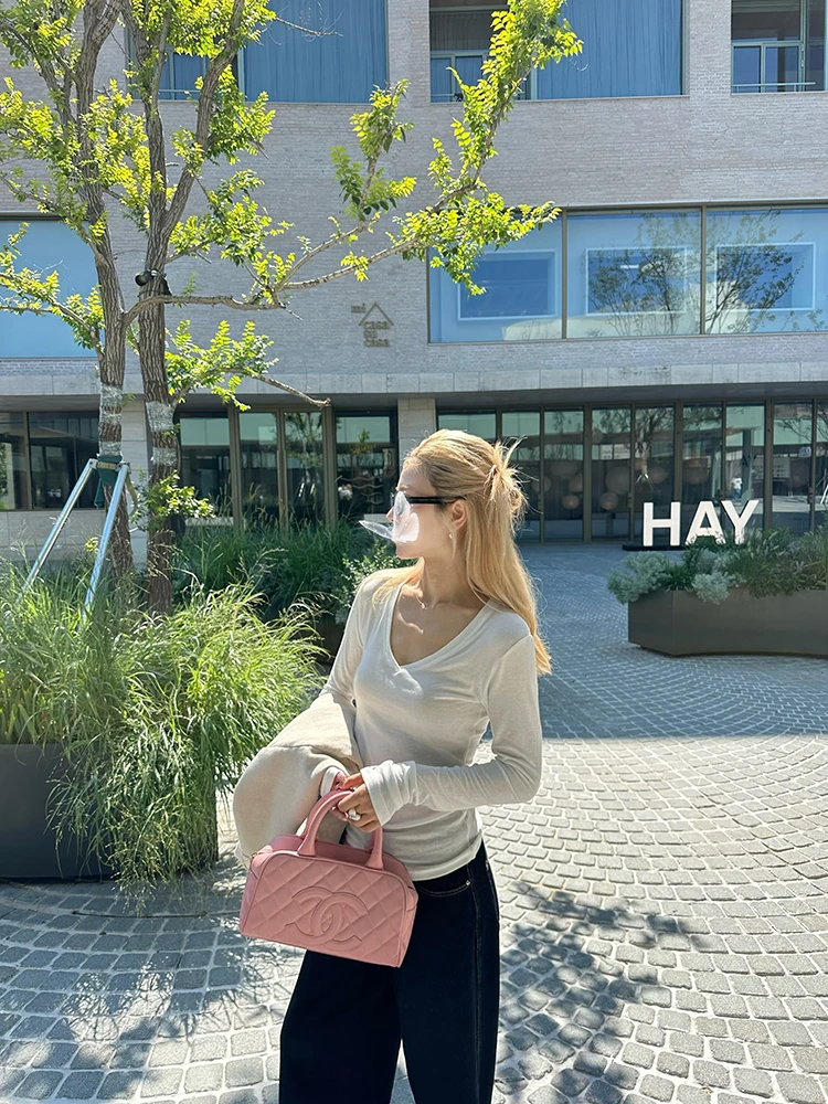 【78.5天丝17.2羊毛】薄款叠穿V领内搭长袖1141