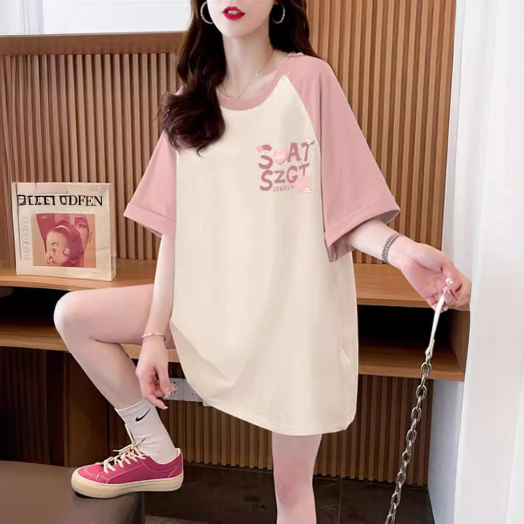 字母短袖圆领T恤