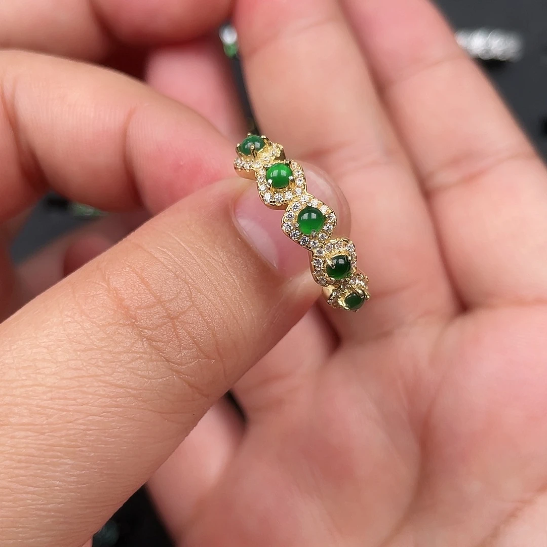 翡翠银S925镶嵌耳饰