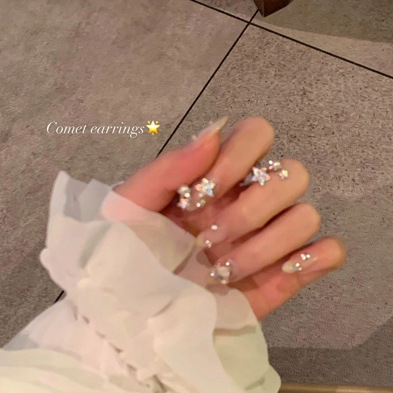 合金锆石耳饰 925银针星星耳钉女小众设计感高级耳饰气质网红爆款