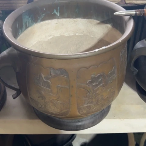 蜜安罐瓷香炉锡茶则
