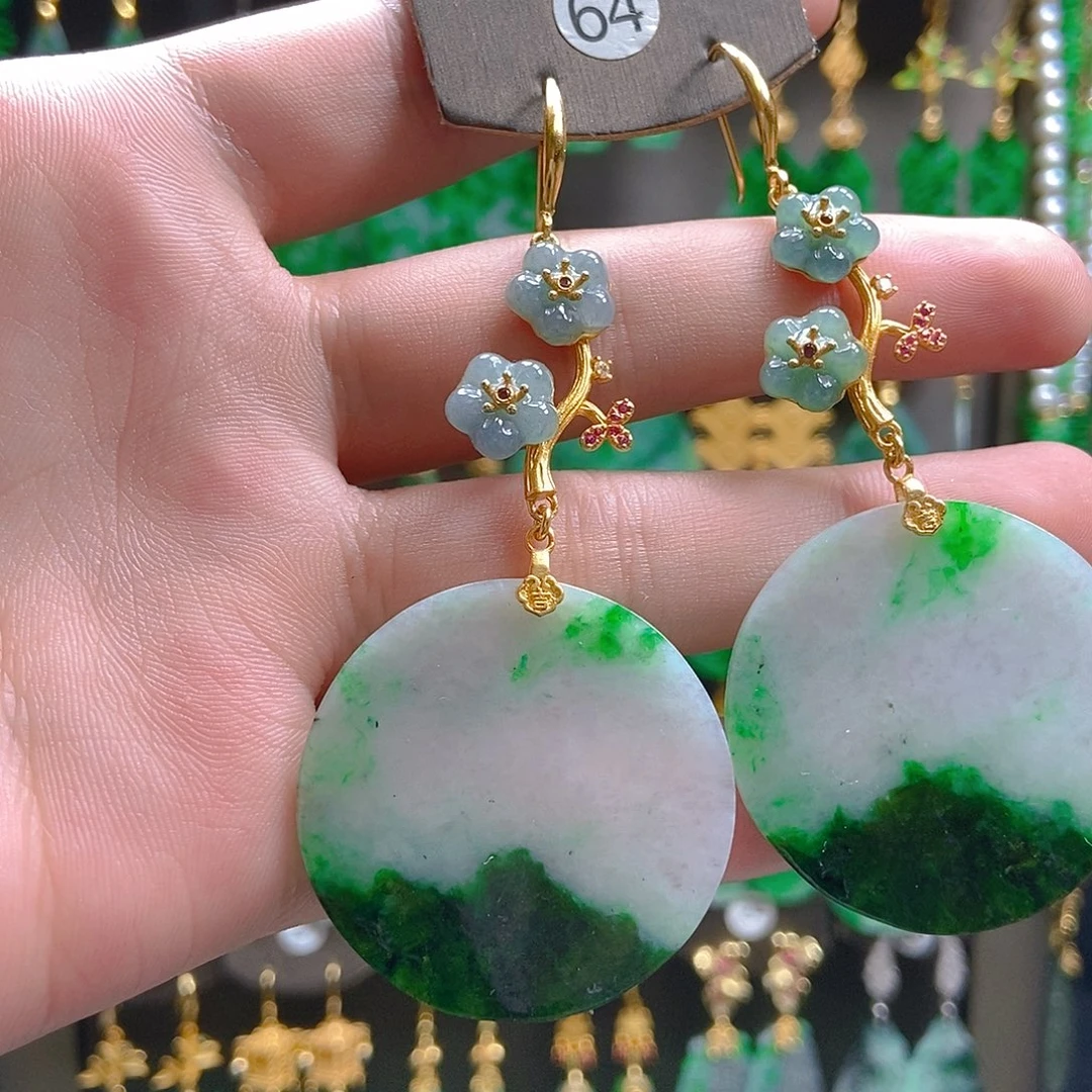 翡翠未镶嵌耳饰翡翠