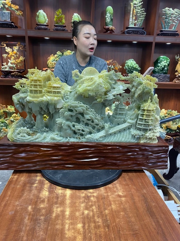 摆件新中式玄关山水摆件办公室摆件