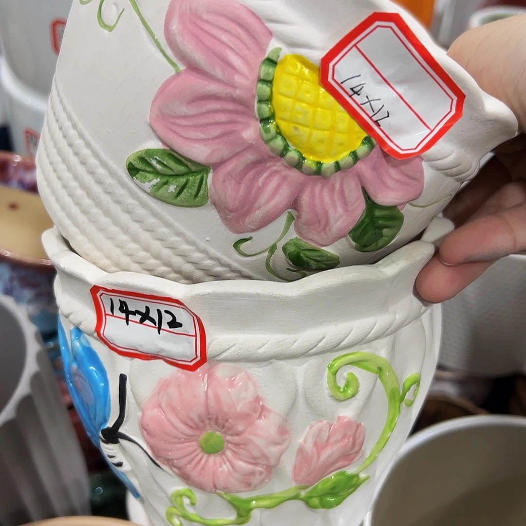外贸尾单陶瓷花盆凑大10米包邮