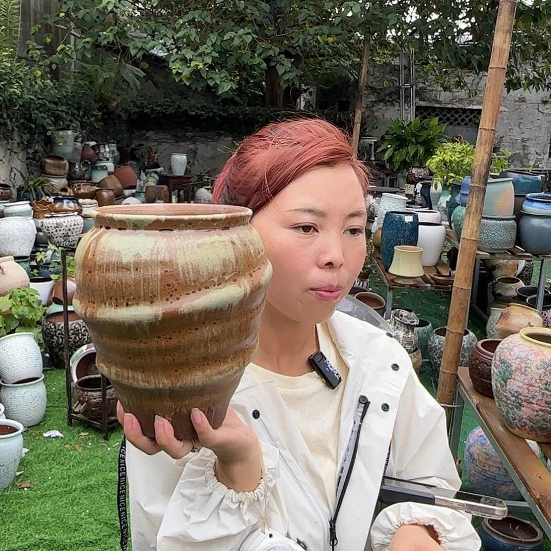 紫砂花盆王嫂花盆0708-200高21口15