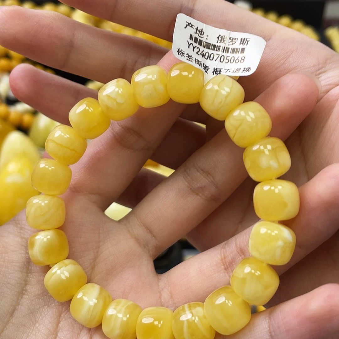蜜蜡未镶嵌珠宝奇石瑕老型珠手串10mm+