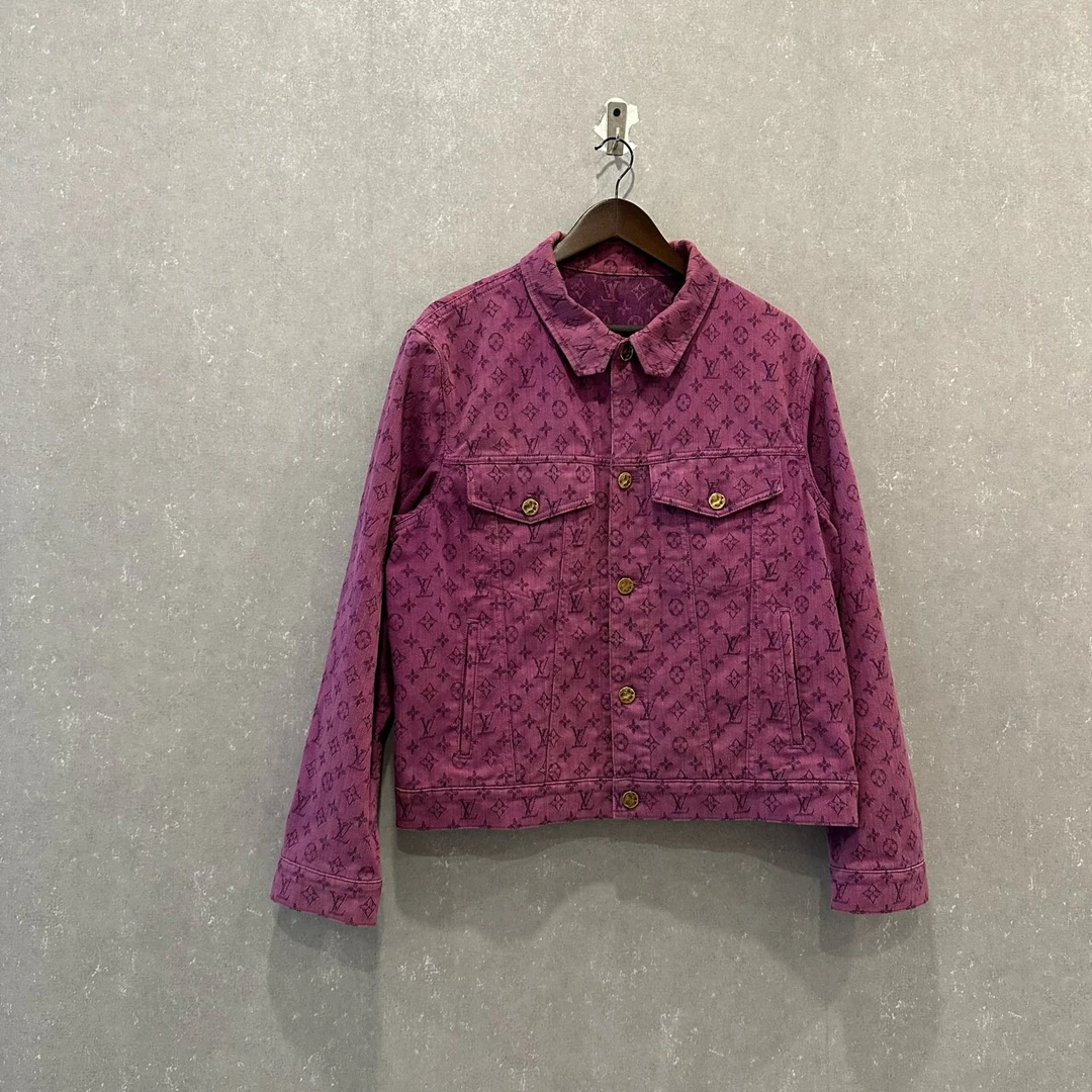 LOUIS VUITTON LV 紫色满印单排扣牛仔外套 54码/95新/003271