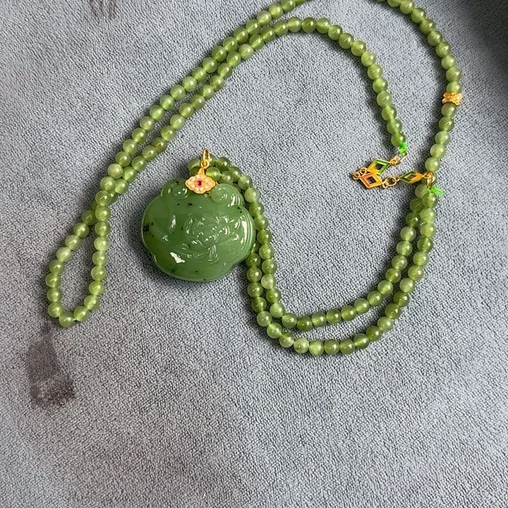 和田玉银S925镶嵌吊坠(不含链)和田玉锁