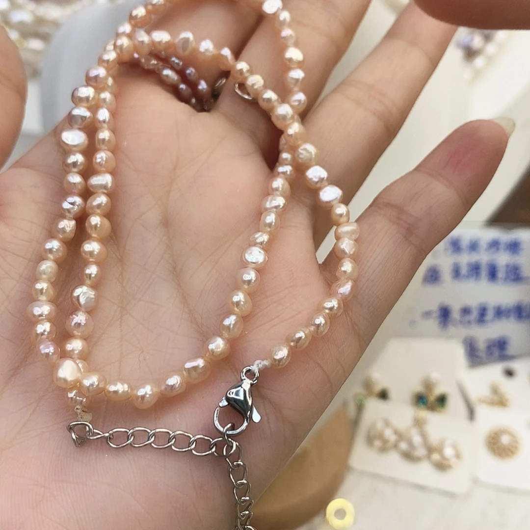 钛钢颈饰淡水珍珠