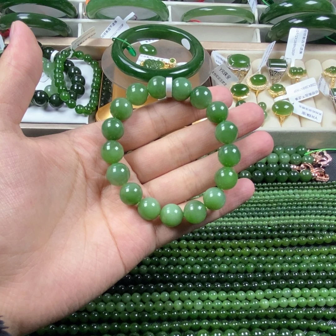 和田玉（碧玉）手串未镶嵌卡12