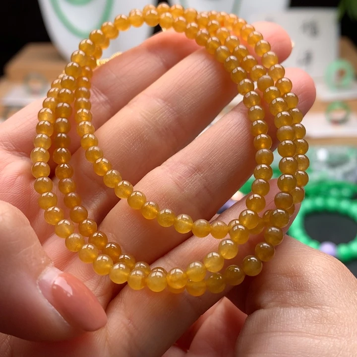 翡翠未镶嵌颈饰天然缅甸A货翡翠 卡4mm