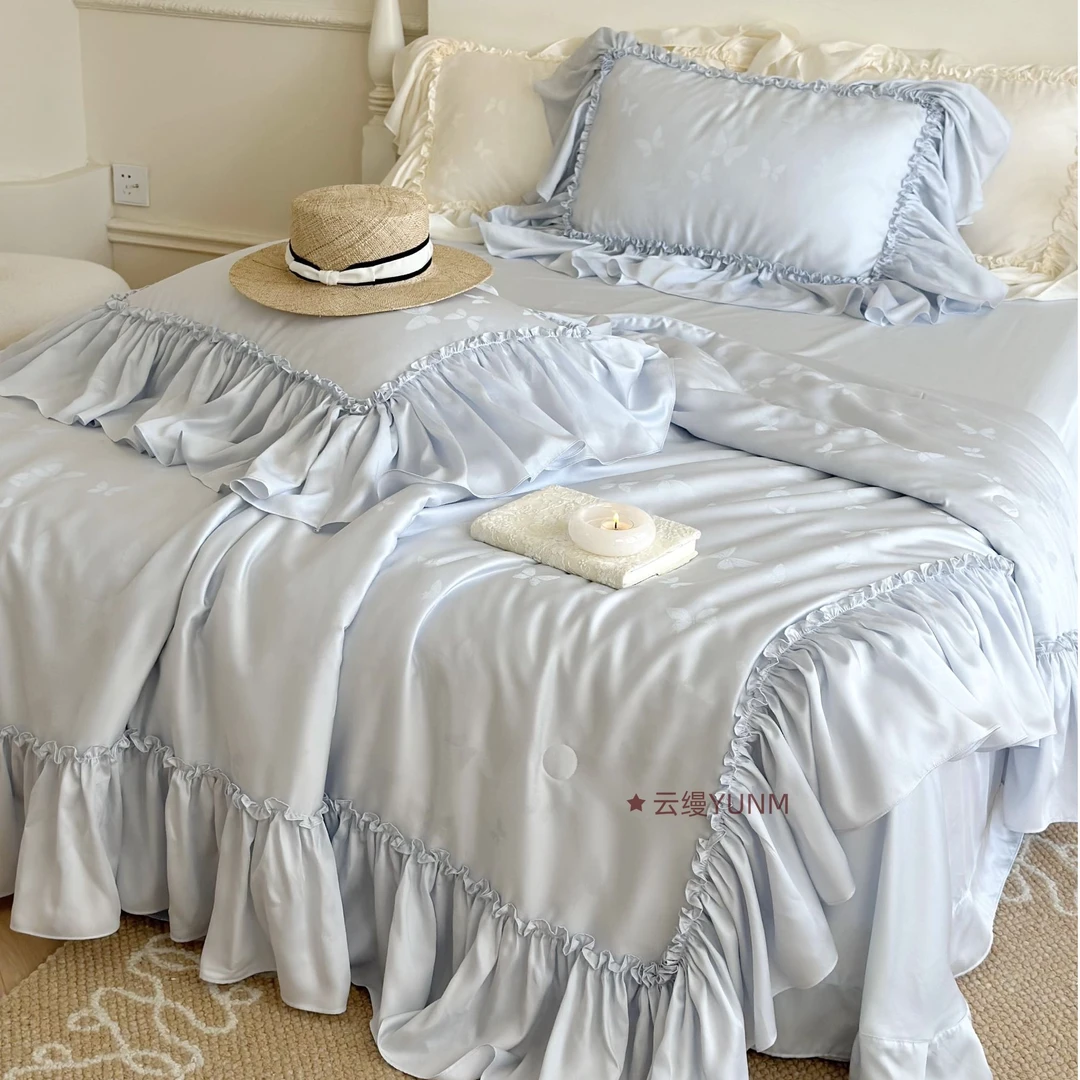云缦【蝴蝶飞飞】兰精天丝夏凉被四件套仙女风提花高端床品套件轻奢