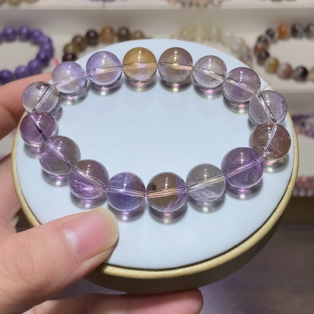 水晶手链未镶嵌紫黄晶13.7