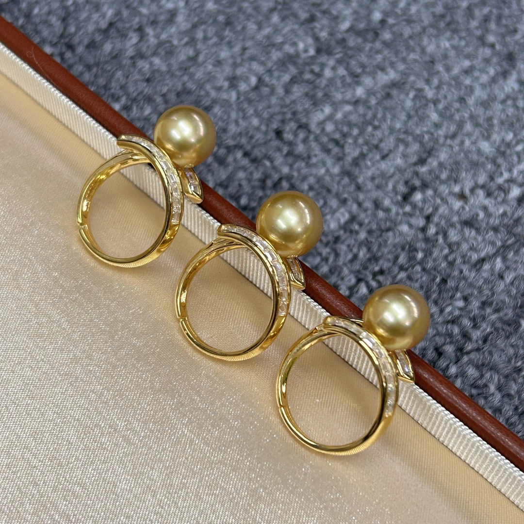 【高贵到爆！】海水珍珠南洋金珠戒指 10-11mm 多样性发一