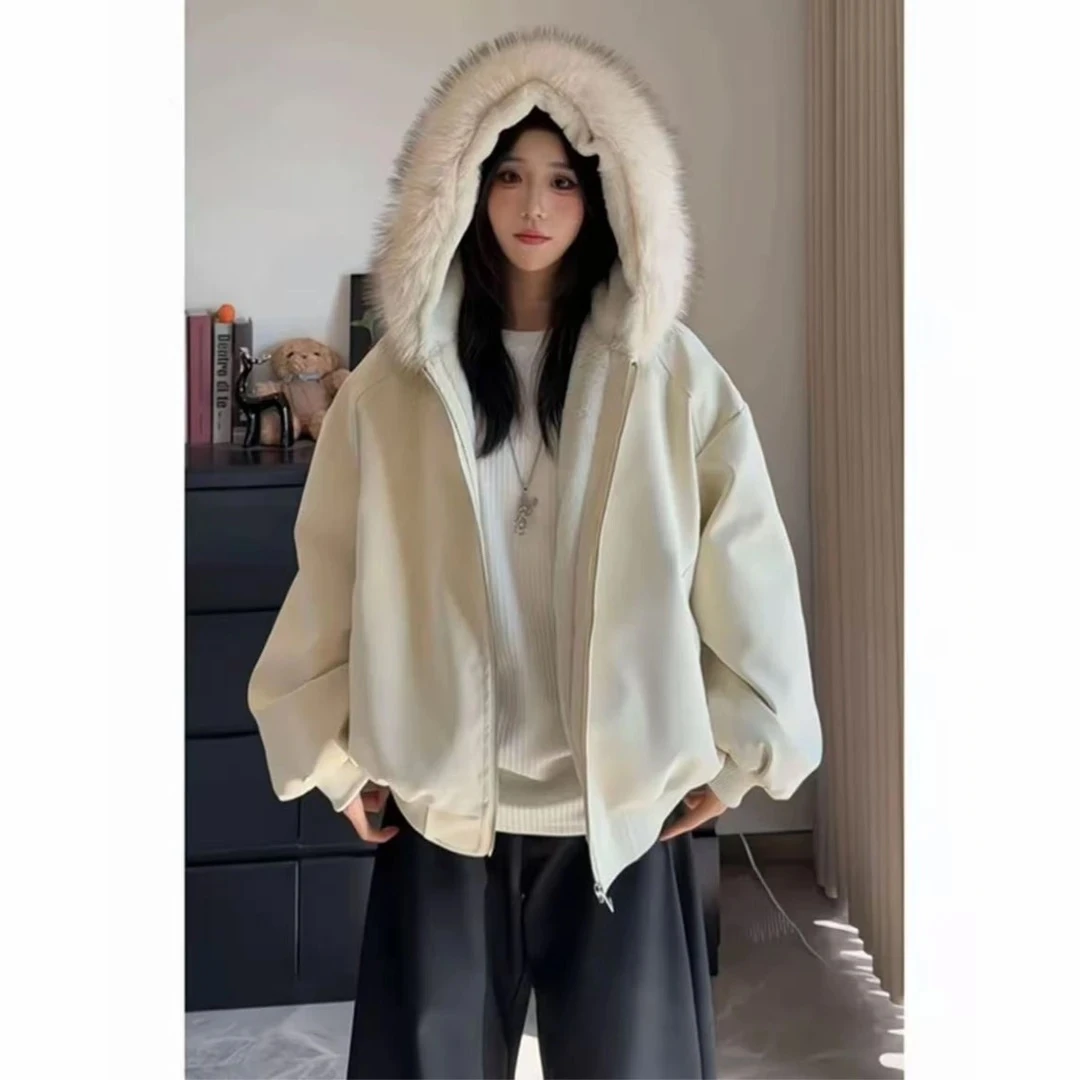 冬季荔枝纹大理石座山雕男连帽绒毛刺绣外套开衫上衣棉服夹克外套