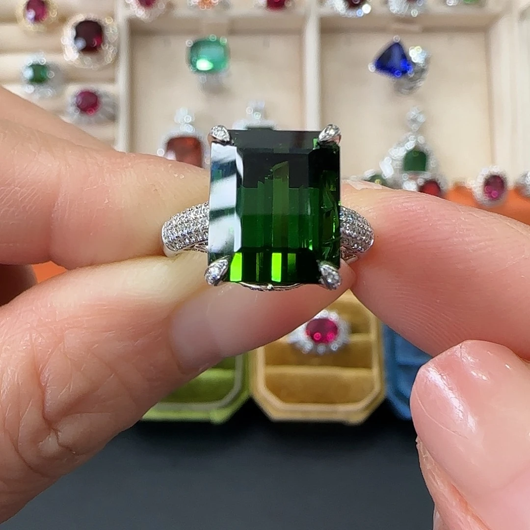 戒指碧玺18K金镶嵌6.94ct