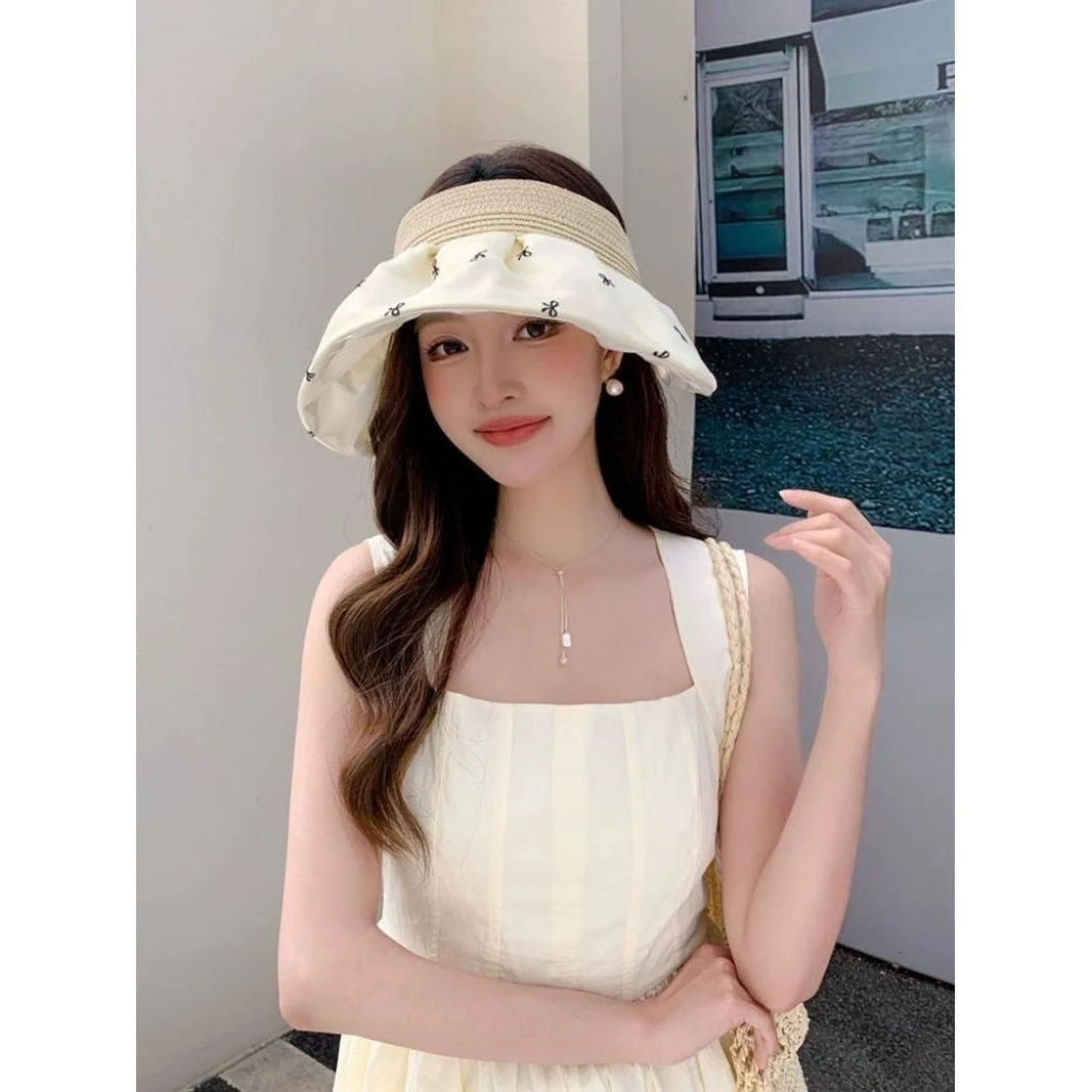2025新款贝壳空顶帽女夏季防晒遮阳帽防紫外线显脸小百搭太阳帽子