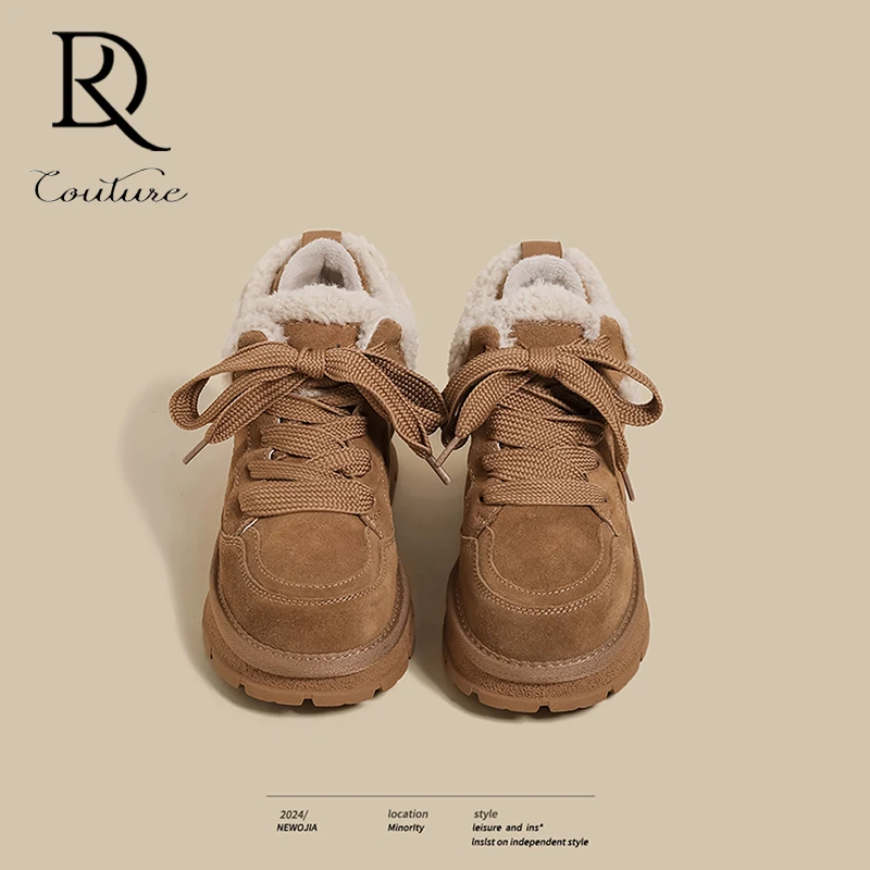 【DR官方正品】厚底短靴防滑保暖雪地靴女冬加绒加厚保暖百搭面包鞋