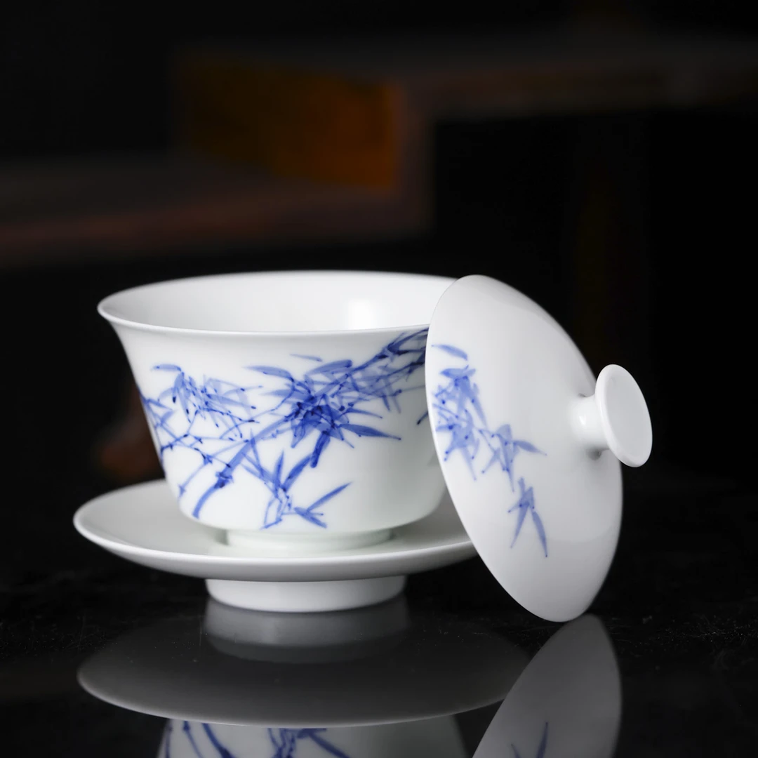 自慢堂-如意奉杯竹子-纯手工绘制画面有差异具体以直播间为准