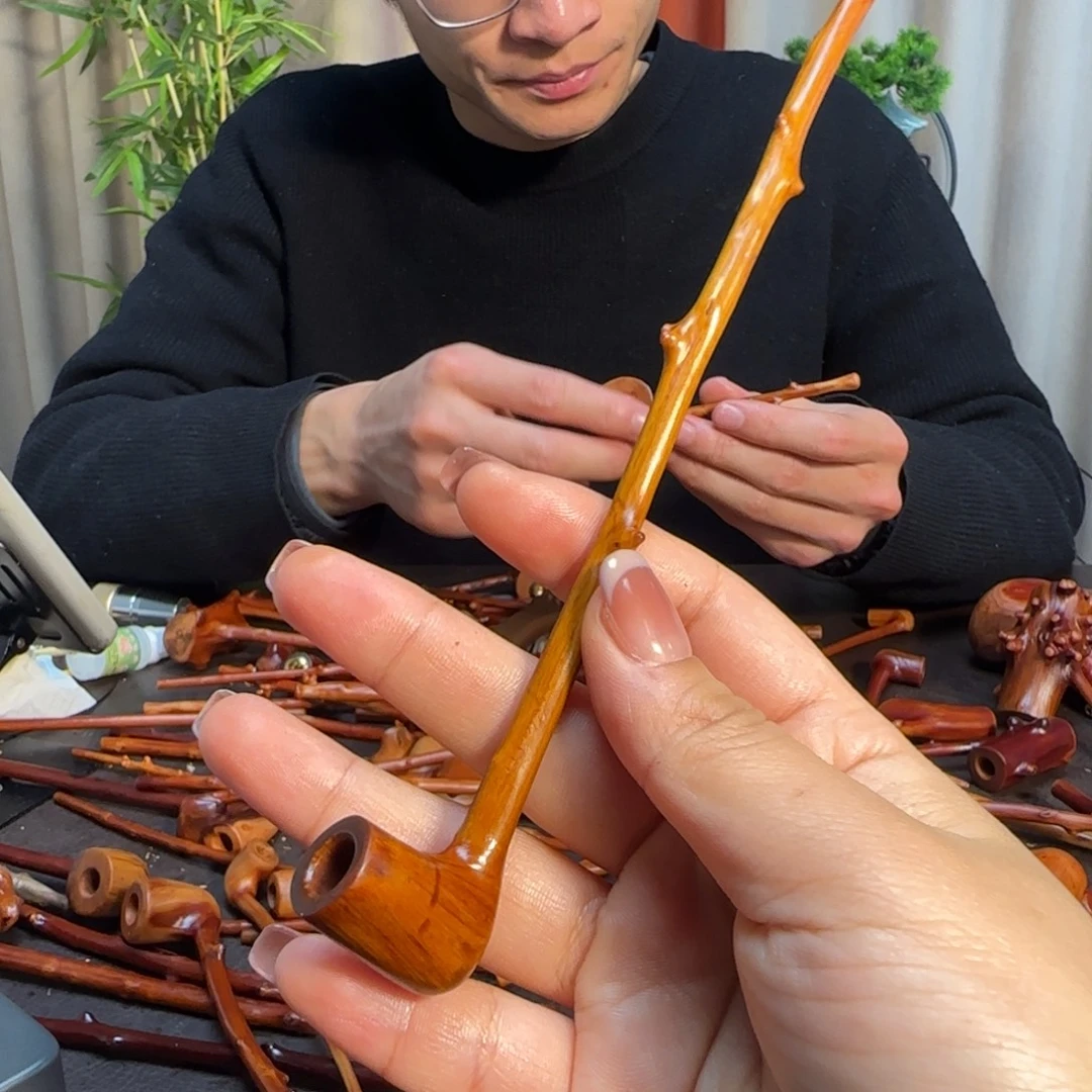 大***天檬子木烟斗文玩手把件