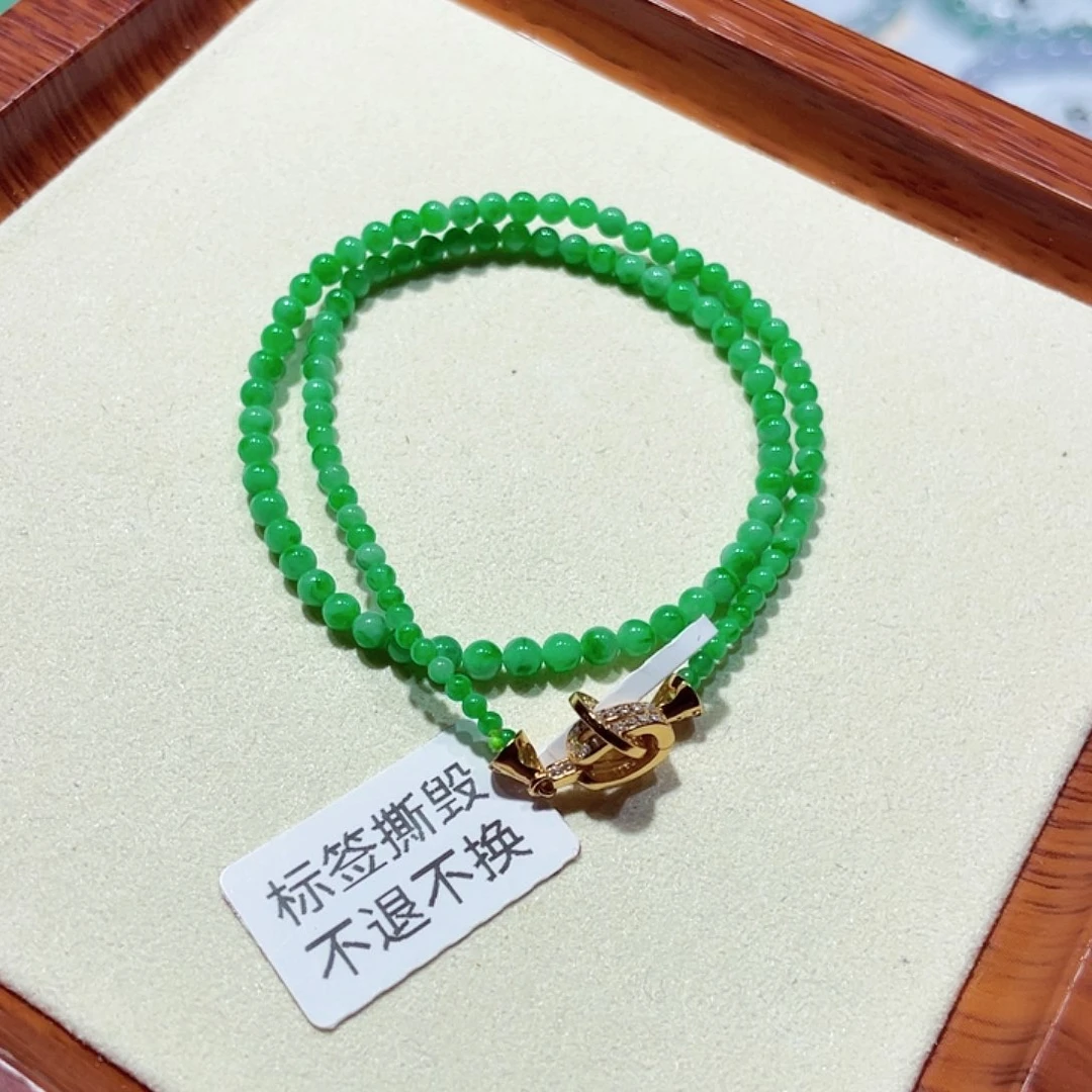 翡翠未镶嵌手链天然缅甸翡翠A货卡3.4-2.6