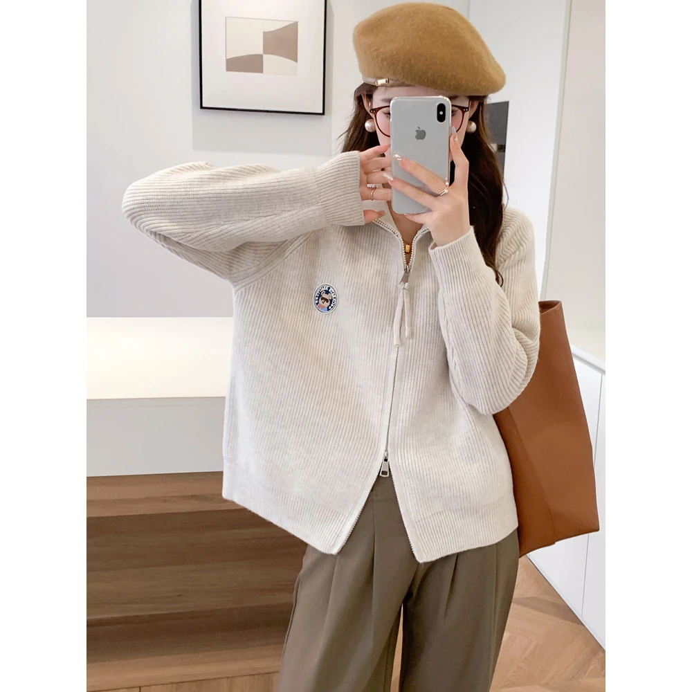 5085气质百搭毛衣针织开衫女新款外搭洋气小个子上衣针织纯色