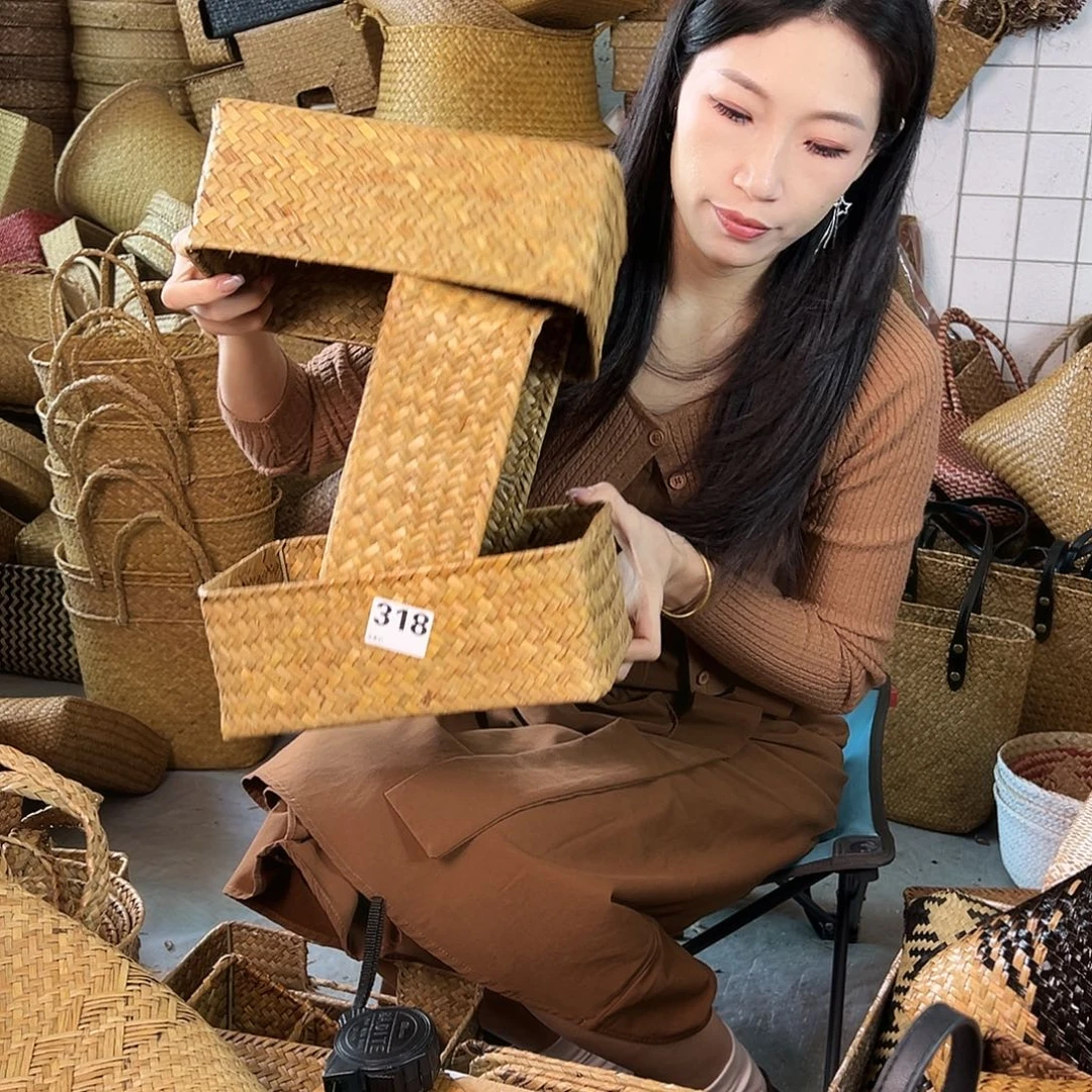 编织带草编包/草编收纳盒微瑕疵