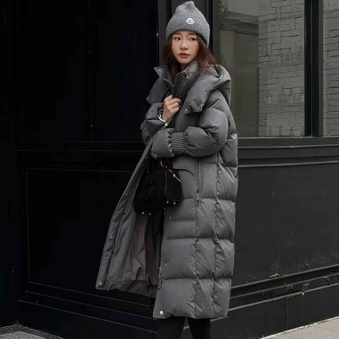 HELA AOMI“冰岛鹅绒”90白鹅绒中长款连帽羽绒服CY5DM62956