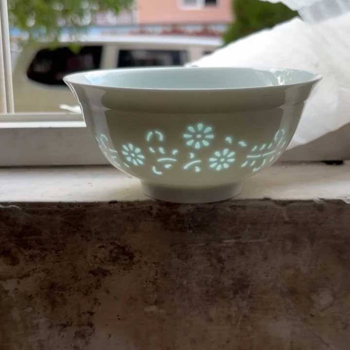 青瓷景德镇陶瓷米饭碗两只青色