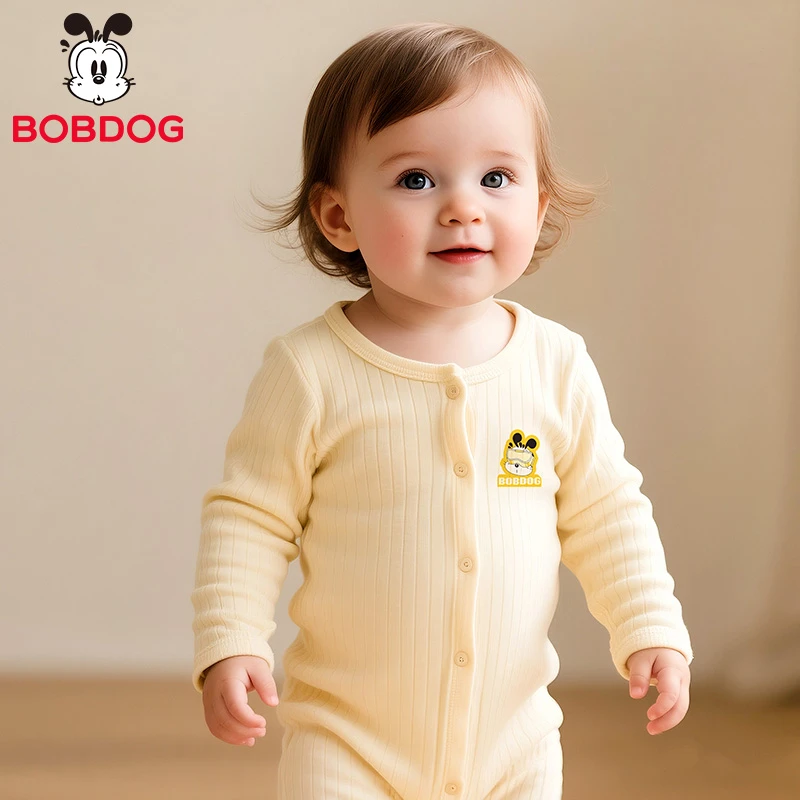 巴布豆婴儿衣服春秋无骨贴身内衣睡衣新生儿哈衣爬服宝宝连体衣