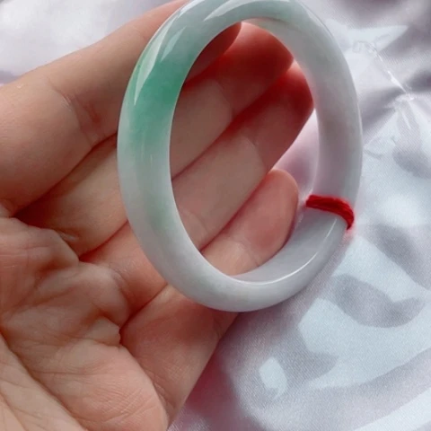 未镶嵌手镯翡翠54有石筋48小时鉴赏无大纹裂微棉