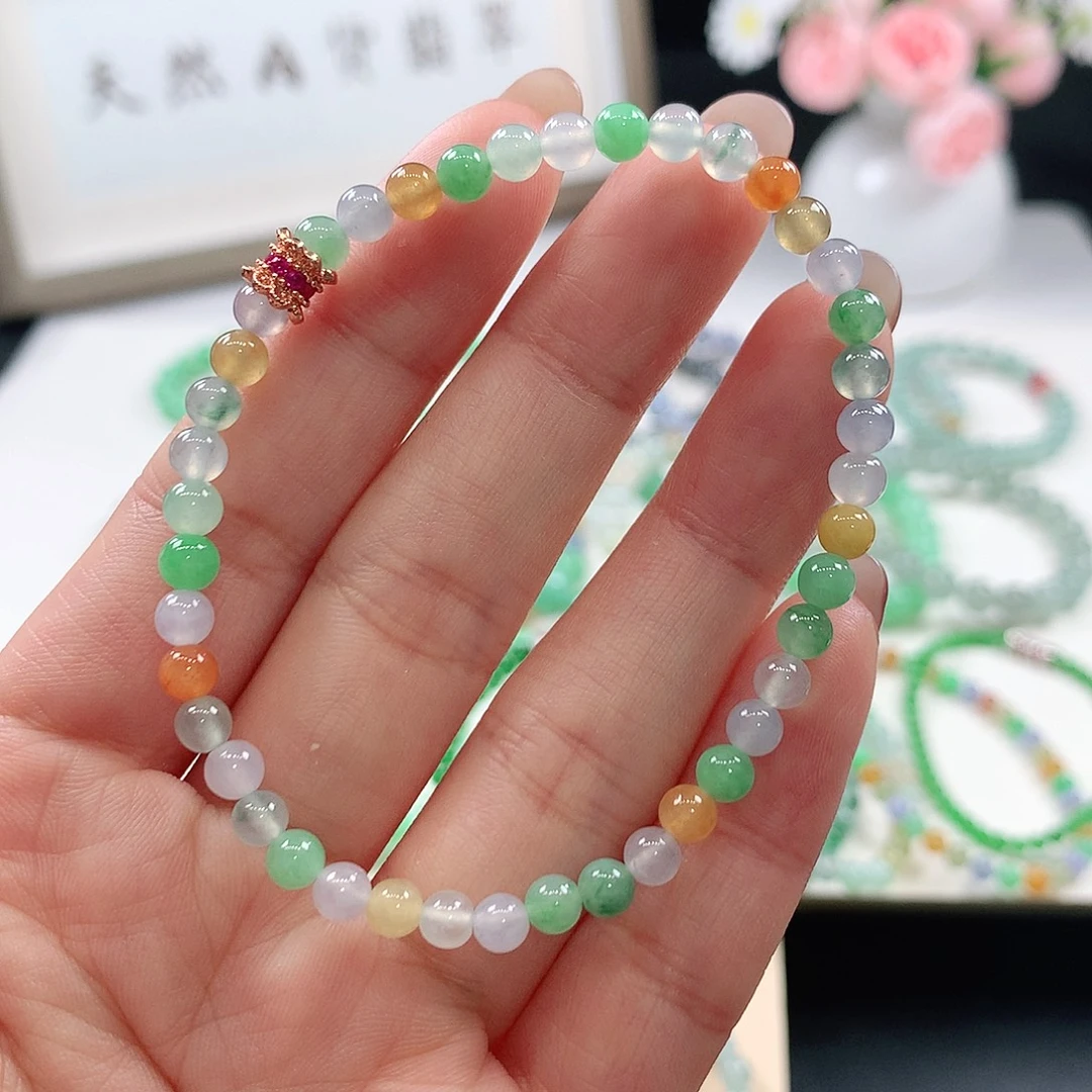 翡翠未镶嵌手链手链4.5mm