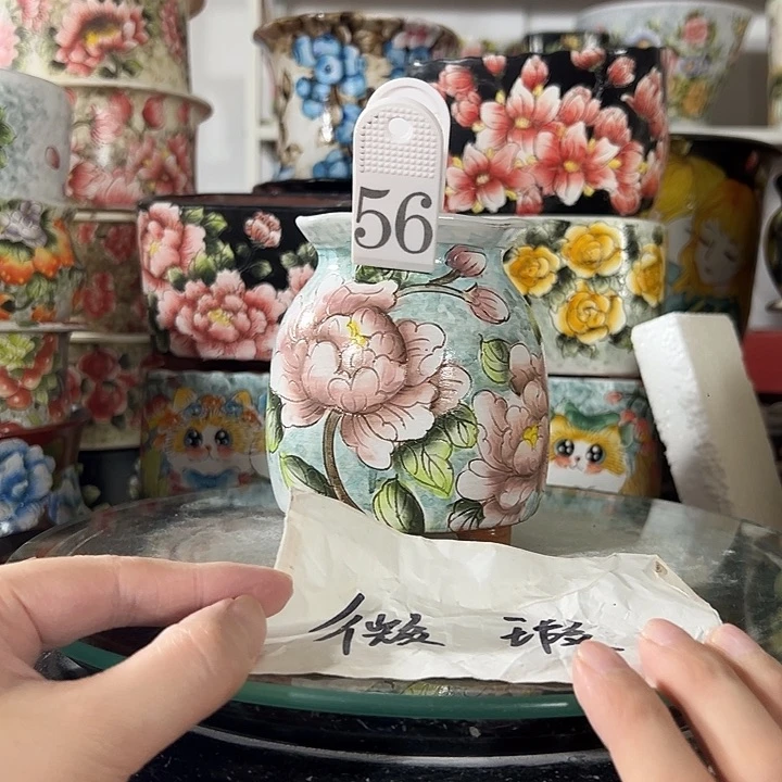 景德镇手绘花盆幸运花盆