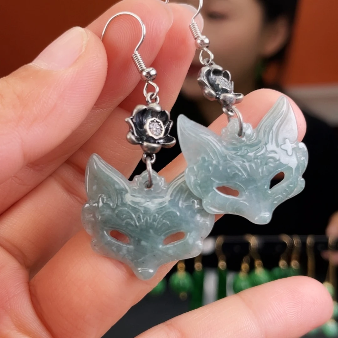 翡翠未镶嵌耳饰饰品