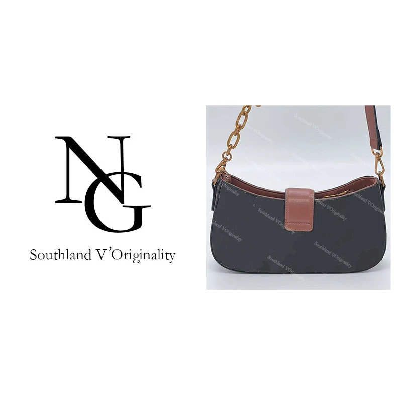 NG/27CM原创私定真皮包1039-花船腋下-棕色