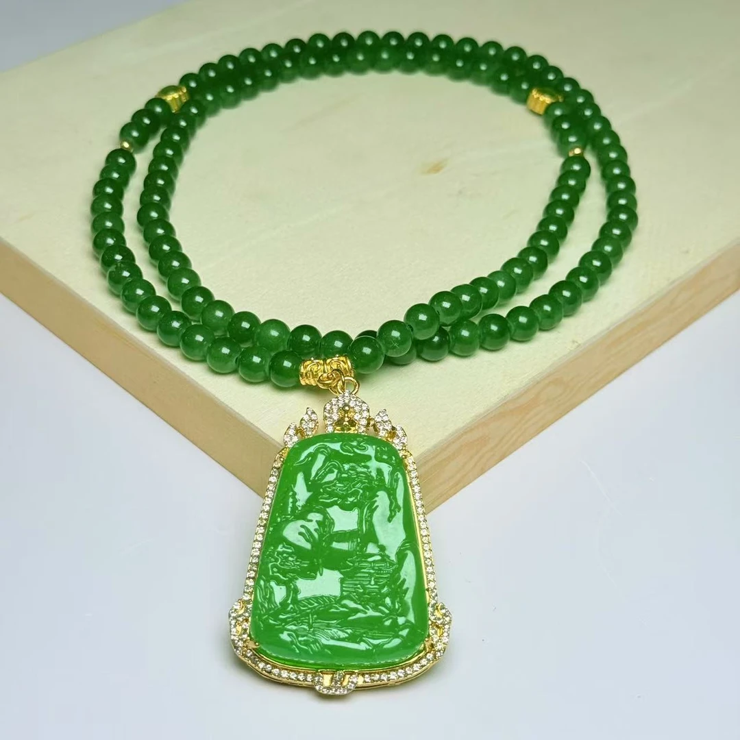 【静雯珠宝】F039 今丝甜阳绿 山水牌多样性发其一