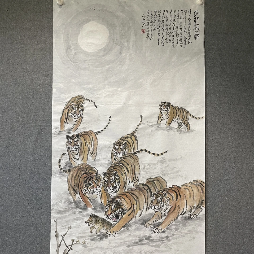宣纸四尺整张精品老虎国画作品适合墙面装饰