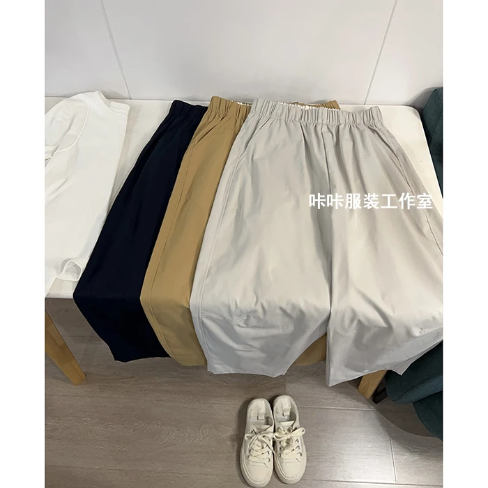 REKAYYAT”序章“韩系时尚百搭简约洋气显瘦宽松夏季九分锥形奶奶裤