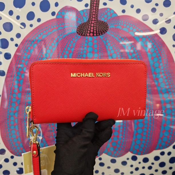 全新未使用 MICHAEL KORS/迈克高仕 全新红色长款钱包