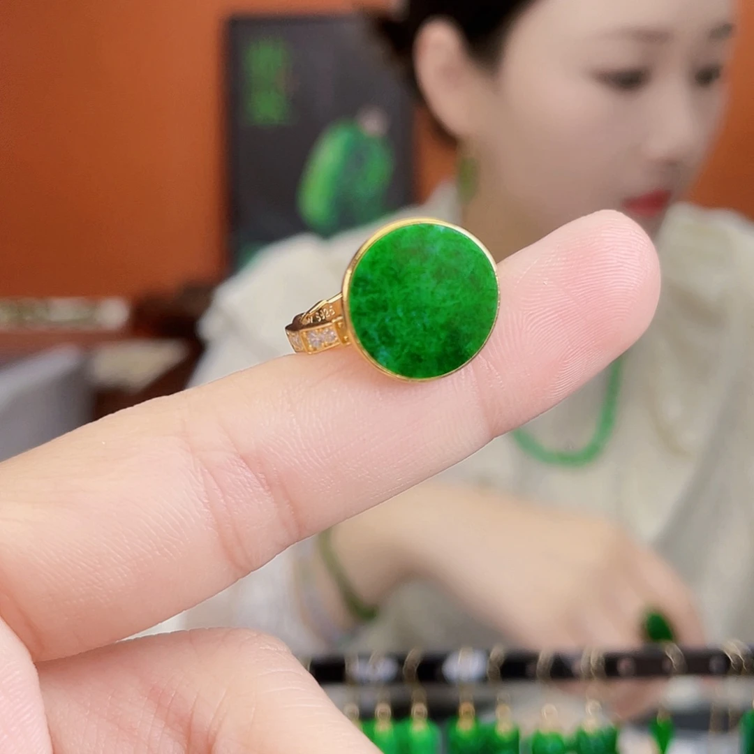 翡翠银S925镶嵌耳饰