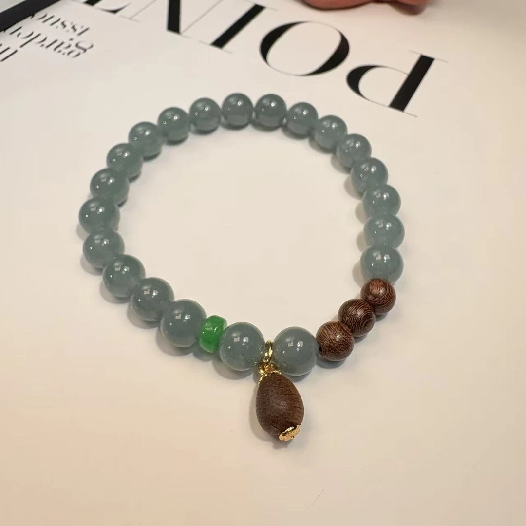 单圈翡翠手串6.5mm搭配平安扣吊坠手链多样性发一