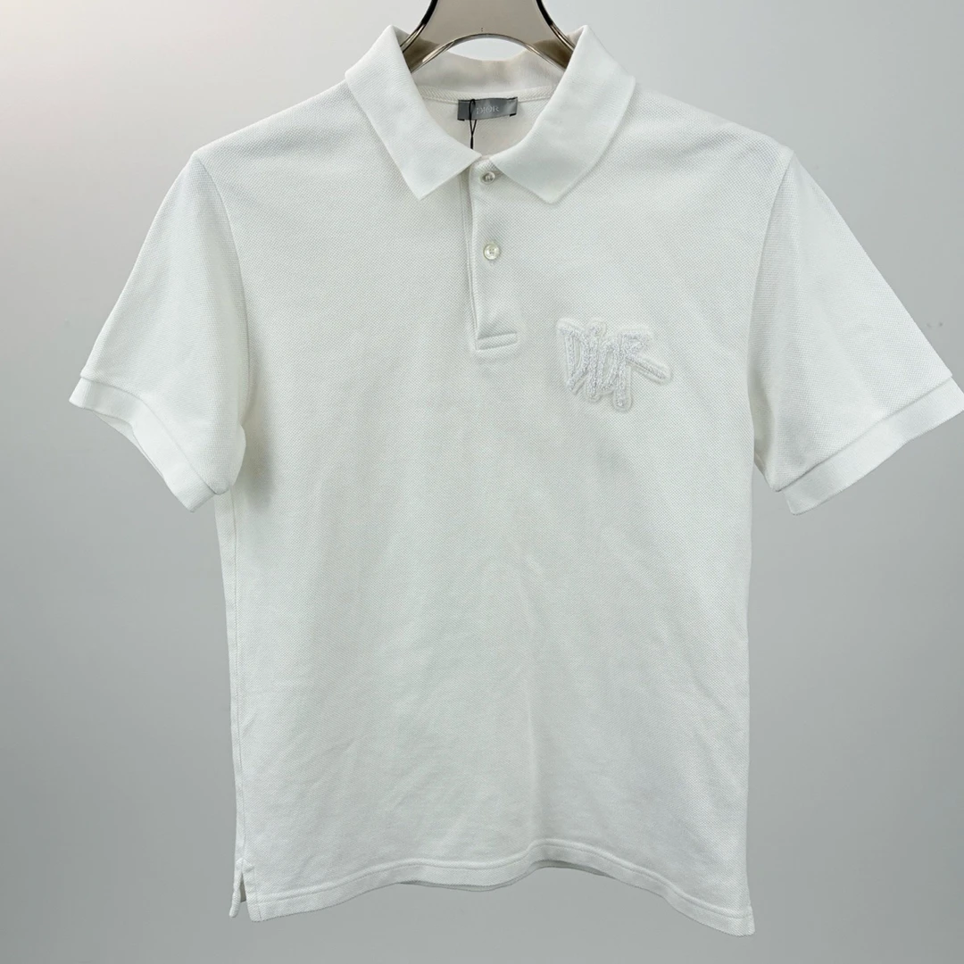 99新 DIOR/迪奥 迪奥植绒字母LOGO短袖POLO S码 99新 13898