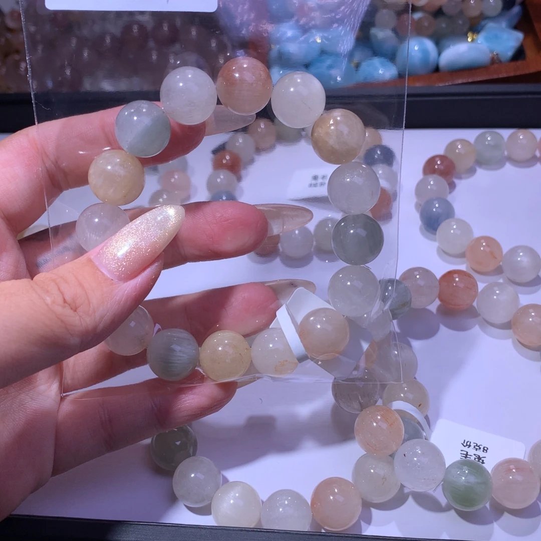 夹***蕾手串水晶未镶嵌兔毛