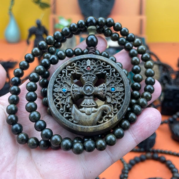 （玉兰杵➕0.6✖️108）巴布亚贡木天然木雕挂件