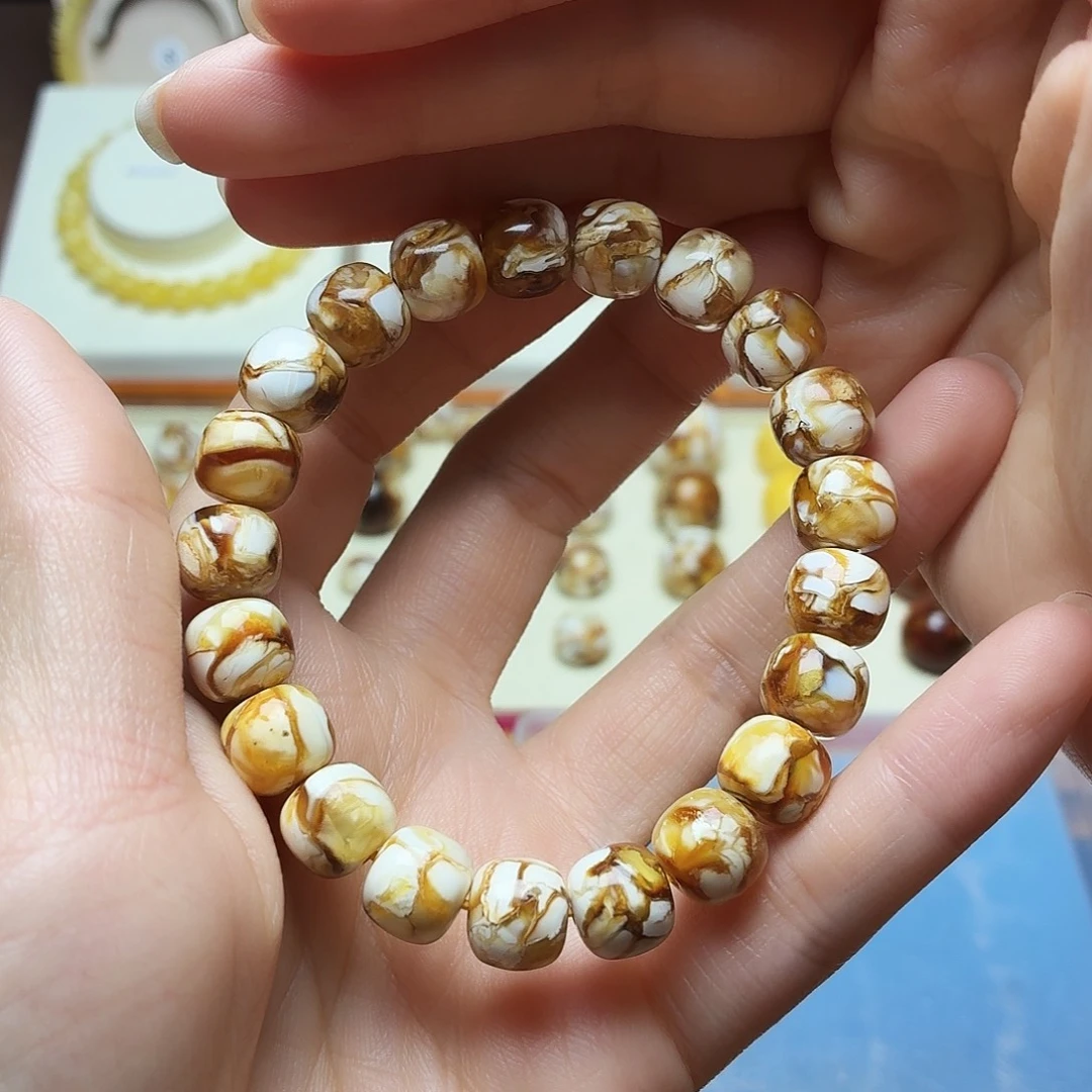 黑***蜜桃核吊坠沁色老型手串