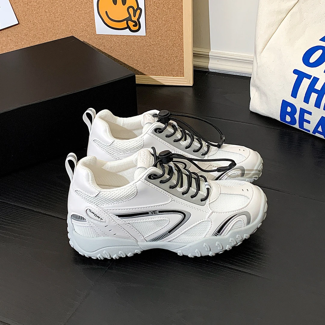 7CM内增高女鞋赛车鞋2025夏季新款网面透气休闲运动鞋阿甘德训鞋