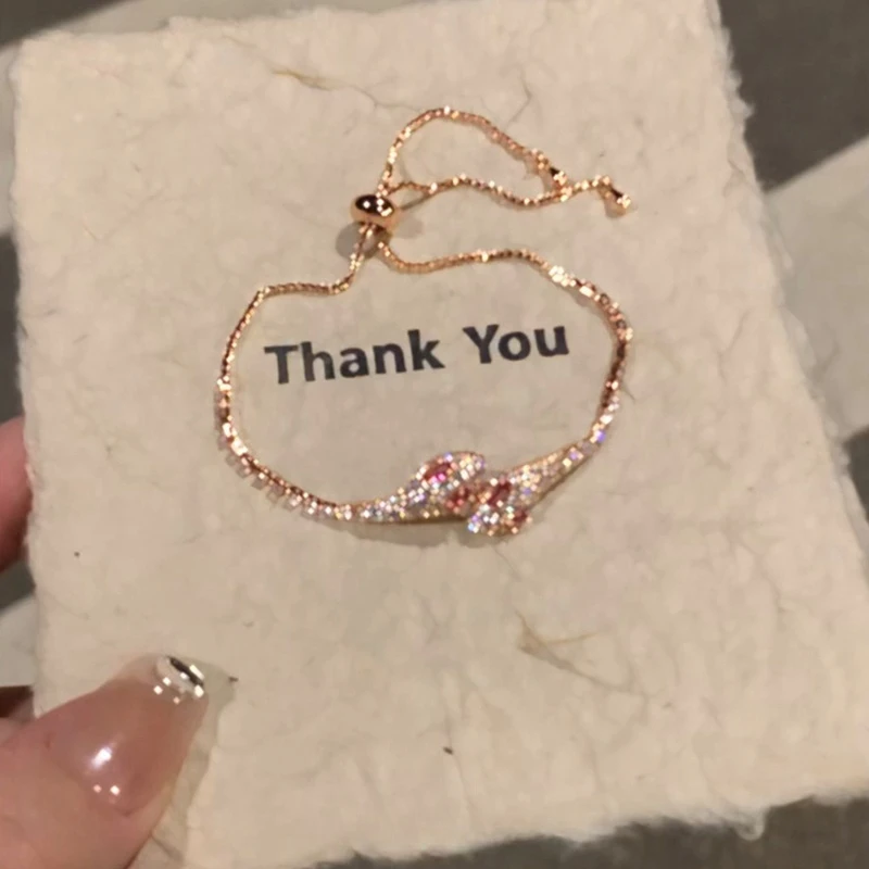 卡柒 铜合金手链 超闪微镶锆石小红蛇手链轻奢小众设计感精致手饰