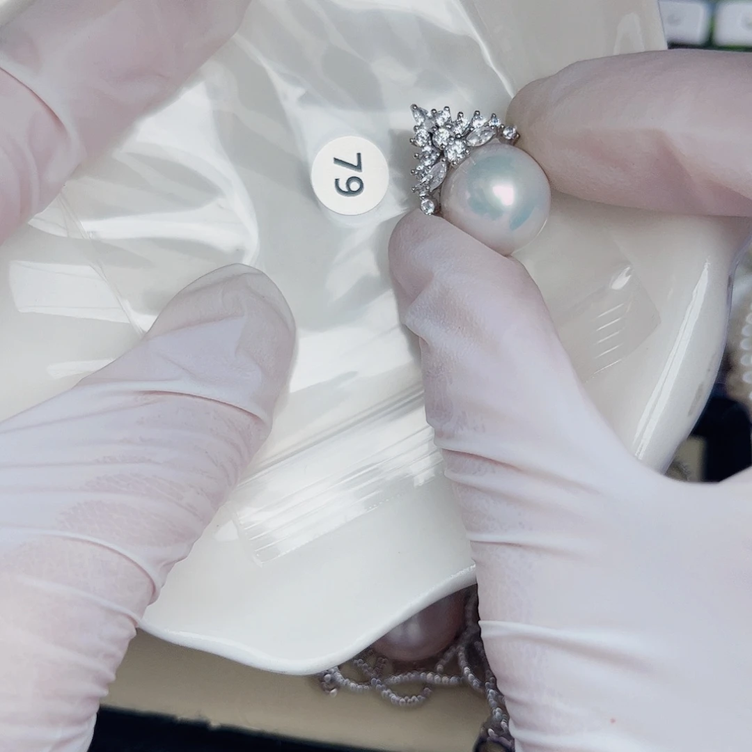 戒指银S925镶嵌淡水珍珠